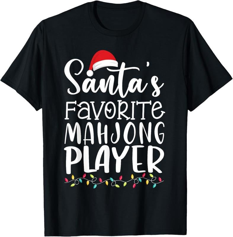 Santa's Favorite Mahjong Player Ugly Sweater Christmas Funny T-Shirt Hoodie Sweatshirt | PrintMintTees.com