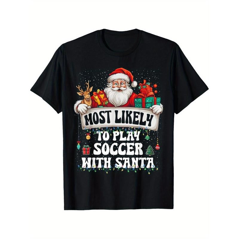 Santa's Soccer Buddy Men's T-Shirt