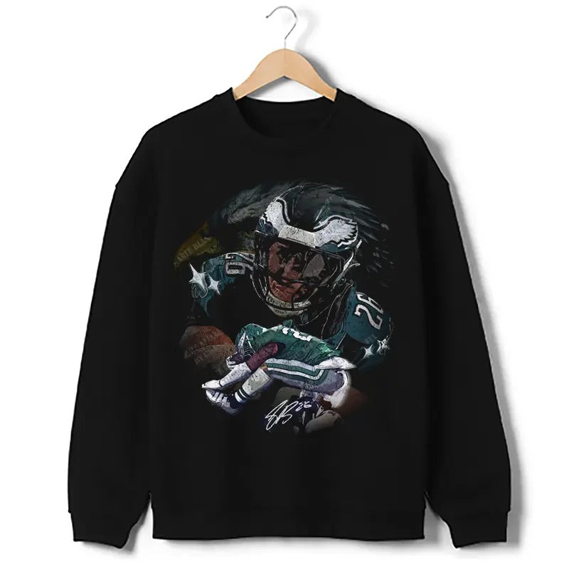 Saquon Night Night Jumpover Sweatshirt Philadelphia Football Star Custom Graphic Sweater Heavyweight Crewneck Shirt Hoodie