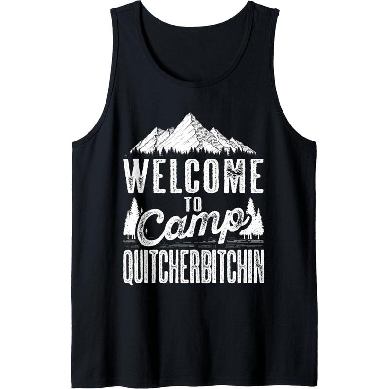 Sarcastic Camping Shirts With Saying Camp Quitcherbitchin Tank Top Made in USA Hoodie Sweatshirt | PrintMintTees.com