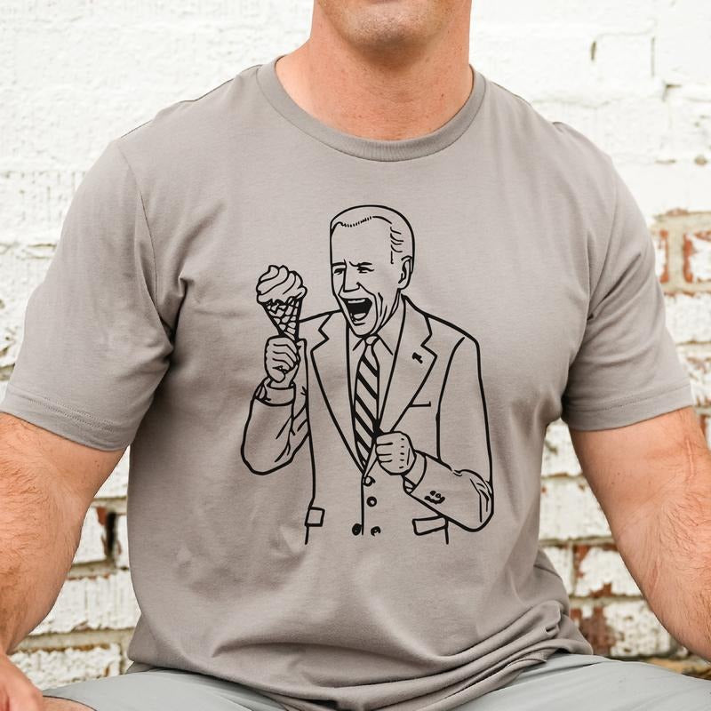 Sarcastic Election 2024 trump Tees Funny Political Tshirts Voting T-Shirts Unisex biden ice cream cone dementia nope...