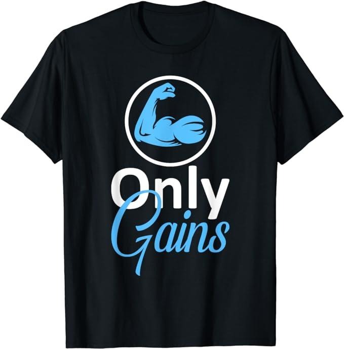 Sarcastic Work Shirts, Sarcastic Workout Apparel Men's Only Gains Funny Gym Fitness Workout Bodybuilding Lifting T-Shirt...