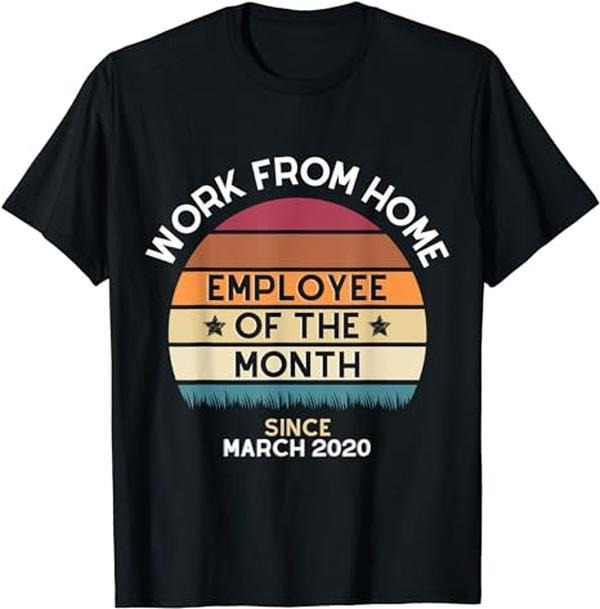 Sarcastic Work Shirts, Work From Home Employee of the Month Vintage style T-Shirt Menswear Topstyle{n002}2 Hoodie Sweatshirt