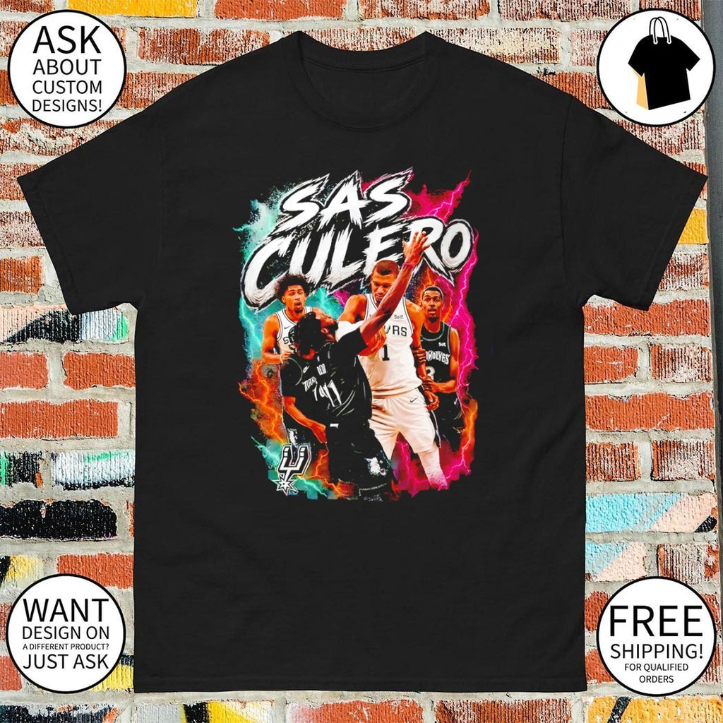 Sas Wemby The Alien Victor Wembanyama elbow Naz Reid San Antonio Spurs shirt