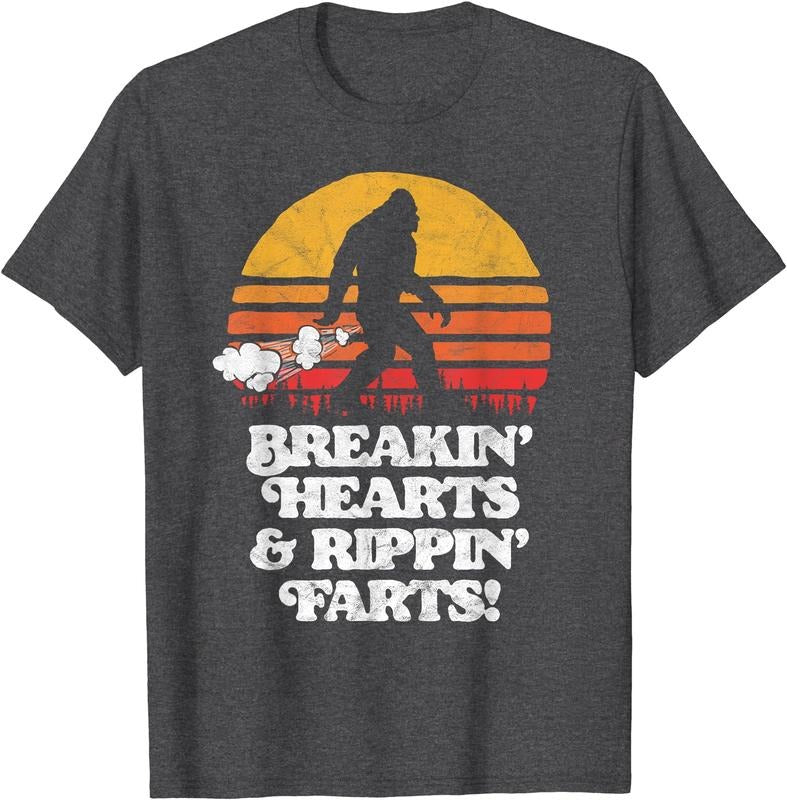 Sasquatch Breakin Hearts & Rippin Farts! Funny Bigfoot Sun Shirt Hoodie Sweatshirt