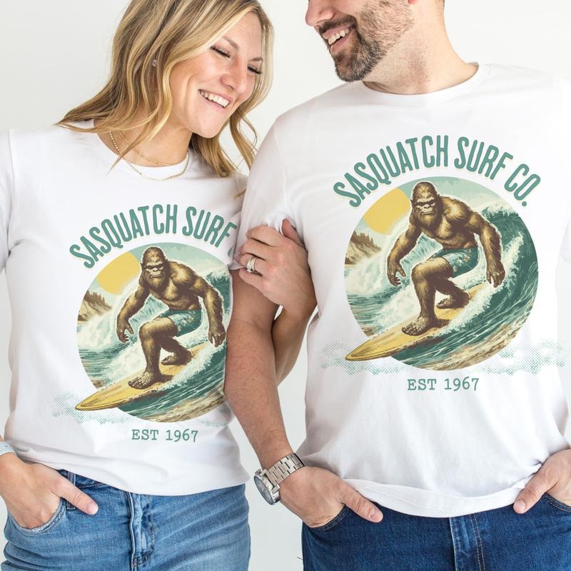 Sasquatch Surf Co Summer Beach Surfing Bigfoot Casual Ocean Vacation Top Shirt Hoodie Sweatshirt