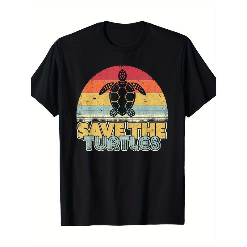 Save The Turtles Shirt. Retro Style Turtle T-Shirt 100% Cotton Made in USA Hoodie Sweatshirt | PrintMintTees.com