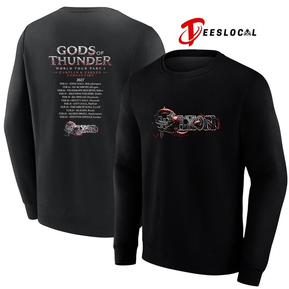 Saxon Gods of Thunder world tour dates schedule shirt