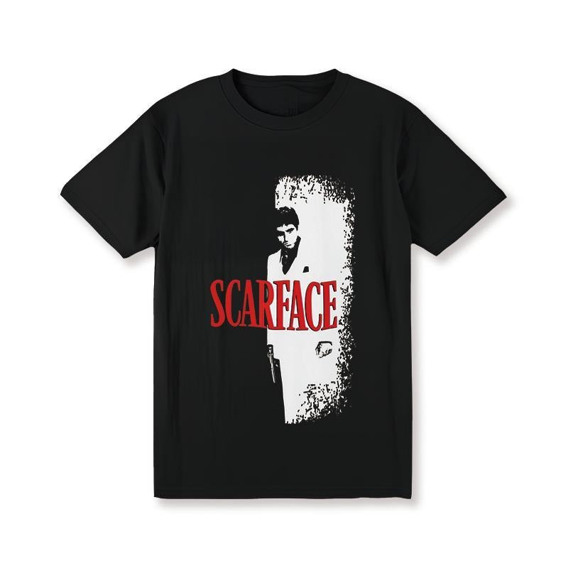 [Scarface T-shirt] Cotton Men's Summer Casual T-shirt | Scarface Movie Poster Inspired Printed Round Neck Short Sleeve...