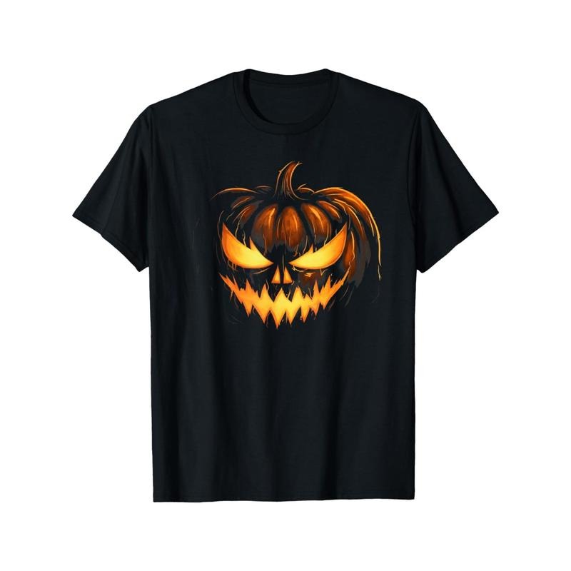 Scary Carved Pumpkin Face Jack O'Lantern Halloween Costume Men's T-Shirt made in usa Hoodie Sweatshirt | PrintMintTees.com