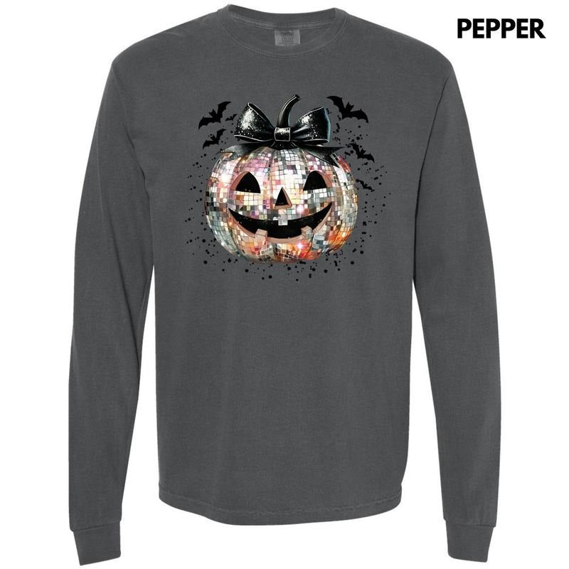 Scary Disco Jack O Lantern Long Sleeve Comfort Colors T-Shirt 'NLB' Hoodie, Sweatshirt | PrintMintTees.com