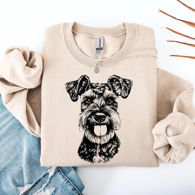 Schnauzer, Dog Lover Apparel, Pet, Dog Breed, Cute Sweatshirt, Crew Neck, Women's, Crewneck Shirt Hoodie | PrintMintTees.com