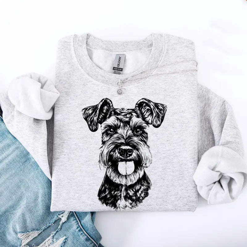 Schnauzer, Pet, Dog Breed Sweatshirt, Crew Neck, Women's, Crewneck T-Shirts, Hoodie | PrintMintTees.com