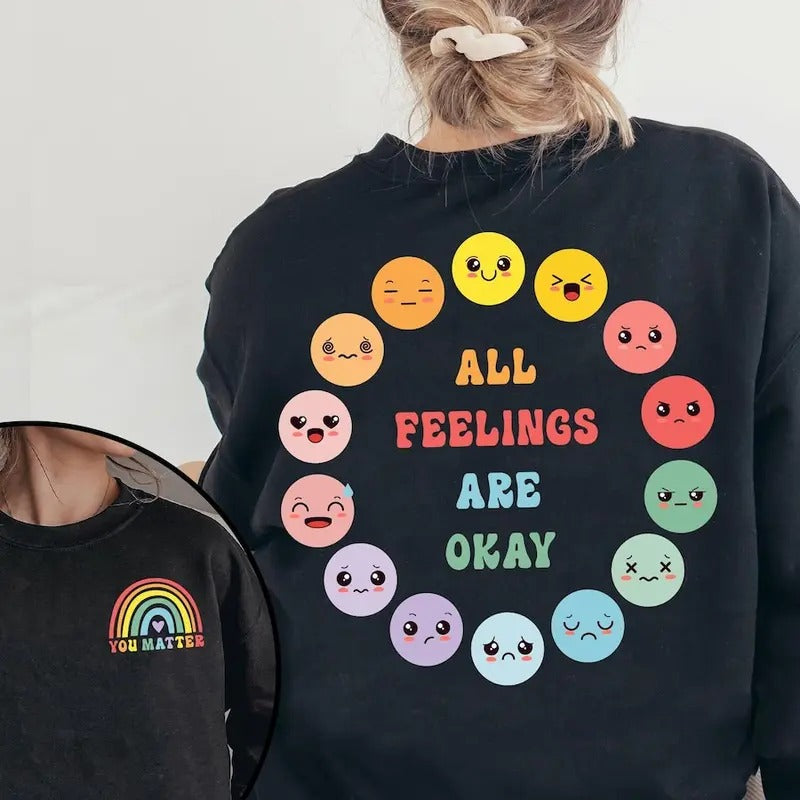School Psychologist Shirt, All Feelings Are Okay Shirt, Mental Health Shirt, School Counselor Shirt, Mental Health...