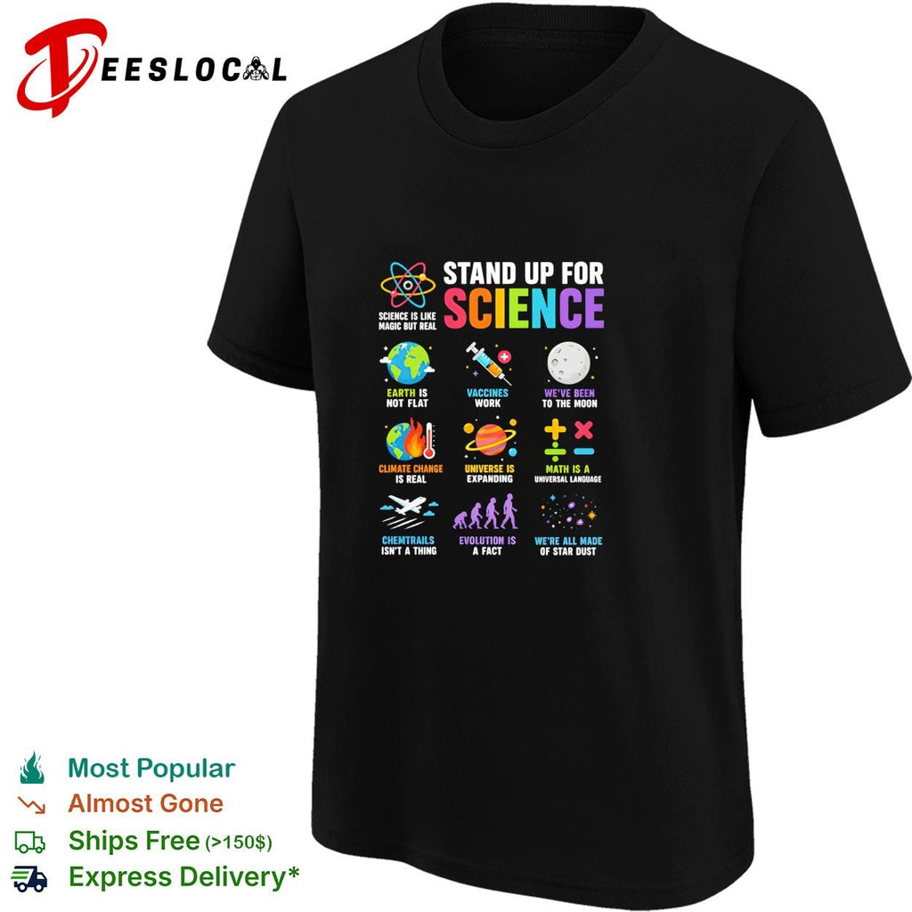 Science geek advocacy nine icons stand up for is like magic but real shirt