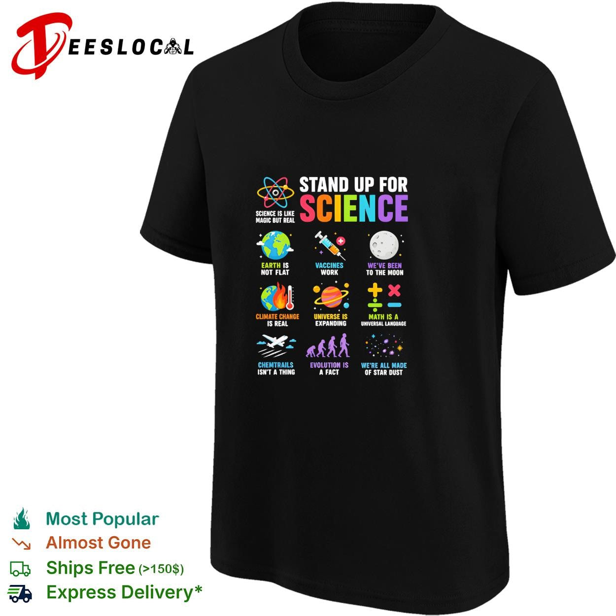 Science geek advocacy nine icons stand up for is like magic but real shirt