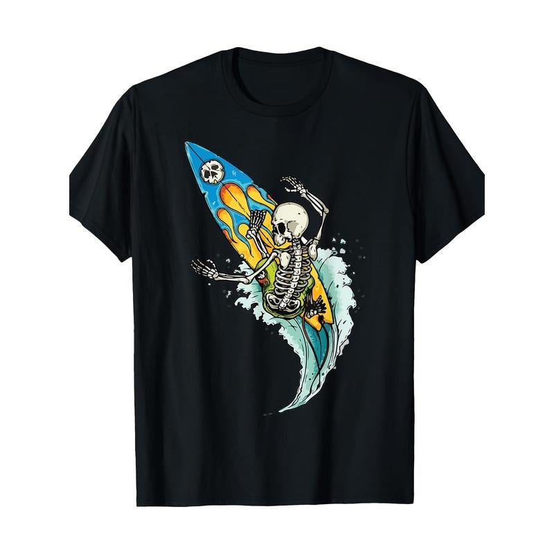 Sea surfboard Skeleton Surf 100% cotton T-shirt Made in USA Hoodie Sweatshirt | PrintMintTees.com