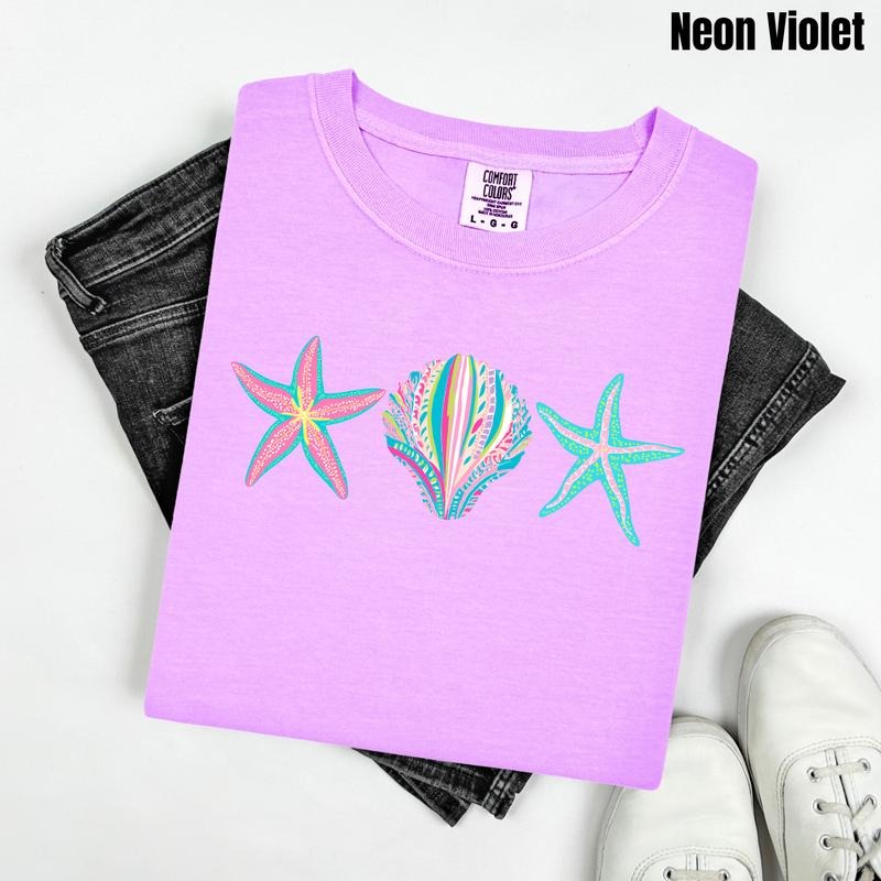 Seashell & Starfish Combo Comfort Colors T-Shirt 'NLB' Hoodie, Sweatshirt | PrintMintTees.com