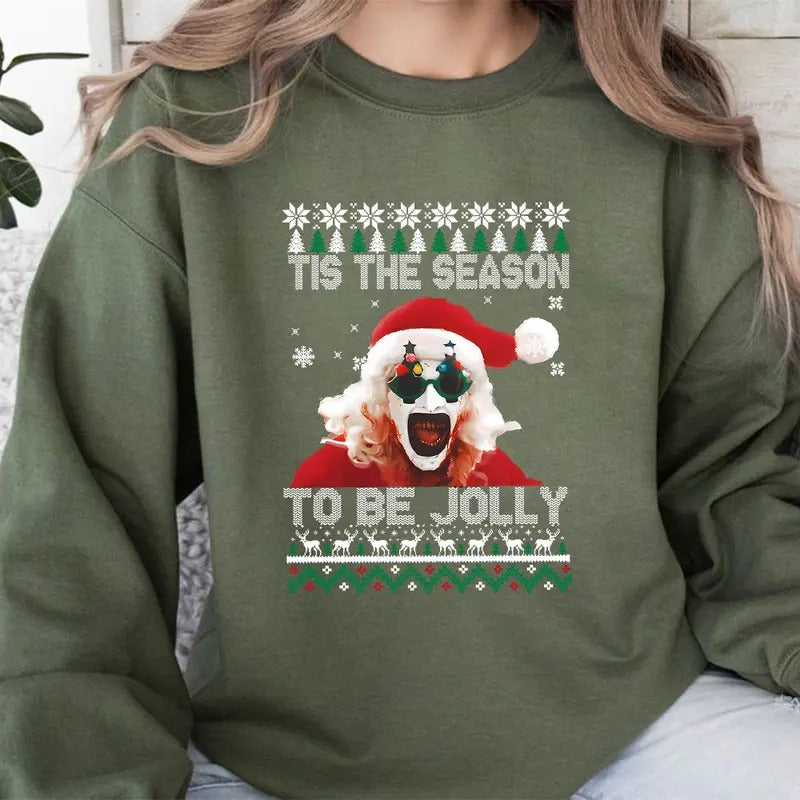 Season To Be Jolly Christmas Shirt, Christmas Horror Shirt, Trending Graphic Tee Comfort Cotton Hoodie Sweatshirt