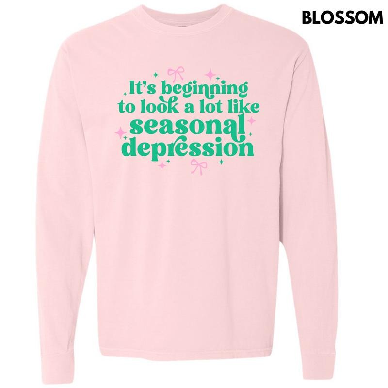 Seasonal Depression Long Sleeve Comfort Colors T-Shirt 'NLB' Hoodie Sweatshirt | PrintMintTees.com