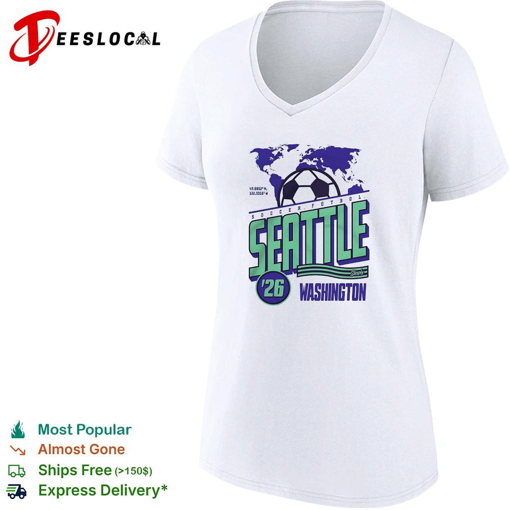 Seattle 2026 Washington world map soccer shirt