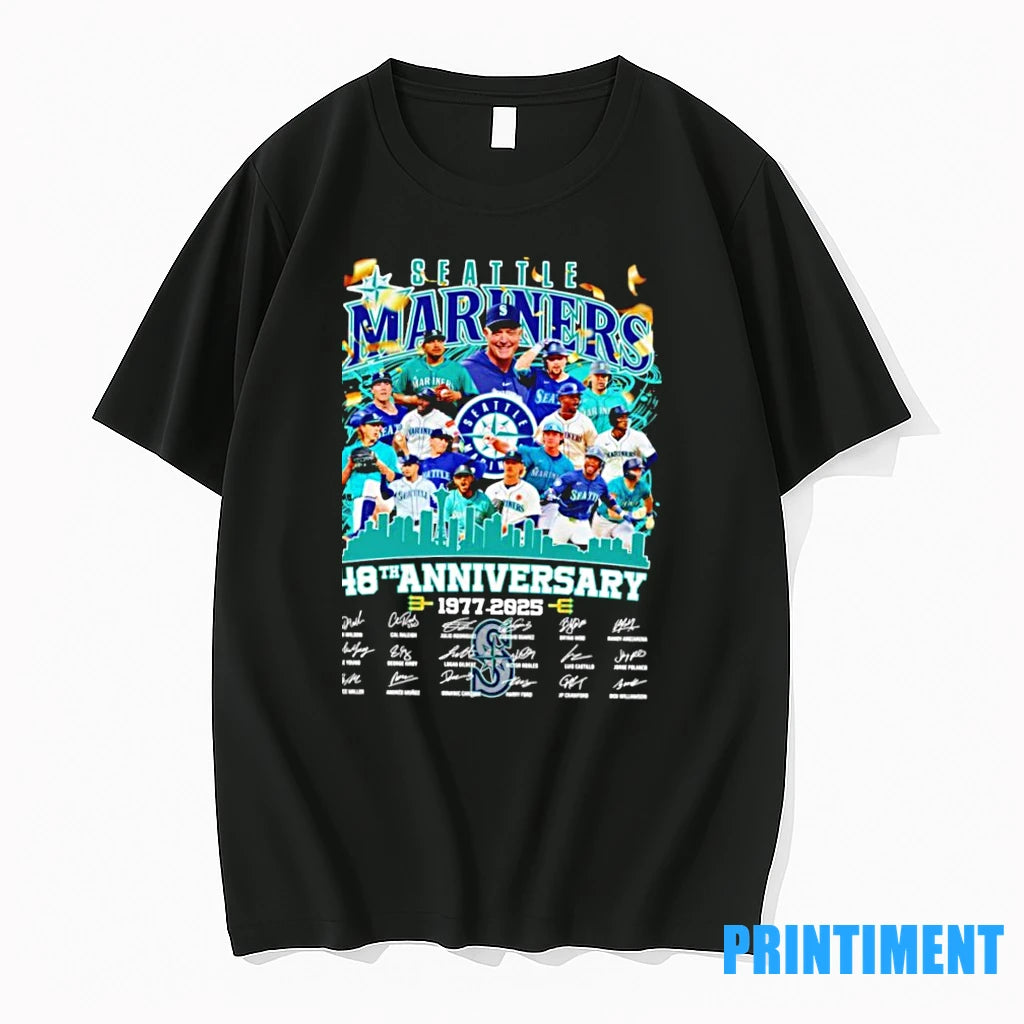 Seattle Mariners 48th Anniversary 1977 2025 Thank You For The Memories Signatures Tshirts Sweater