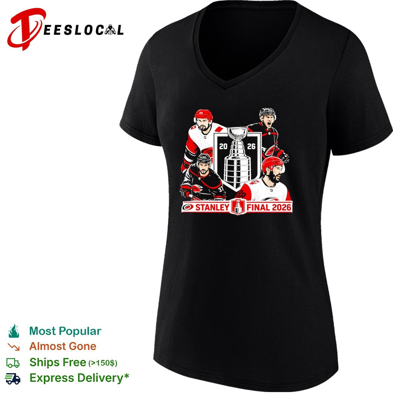 Sebastian Aho Andrei Svechnikov Martin Necas Carolina Hurricanes Stanley Final 2026 shirt