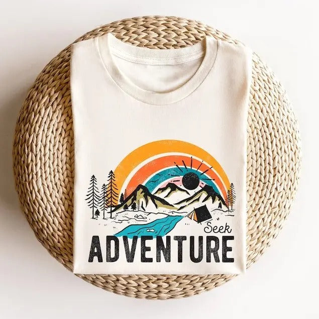 Seek Adventure Tshirt,Vacation Camping Shirt,Hiking Shirt,Nature Lover Tshirt,Adventure Lover T-shirt,Wanderlust ,Travel...