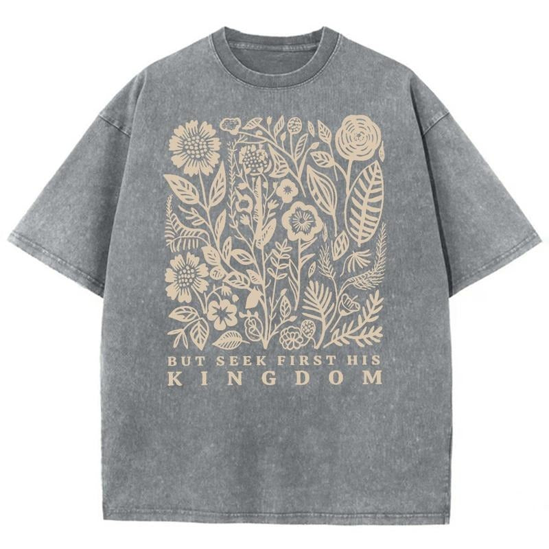 Seek First His Kingdom Unisex Washed T-Shirt, Christian t shirts, Christian Jesus  Tshirts, Vintage 90s Graphic Tee Gift...