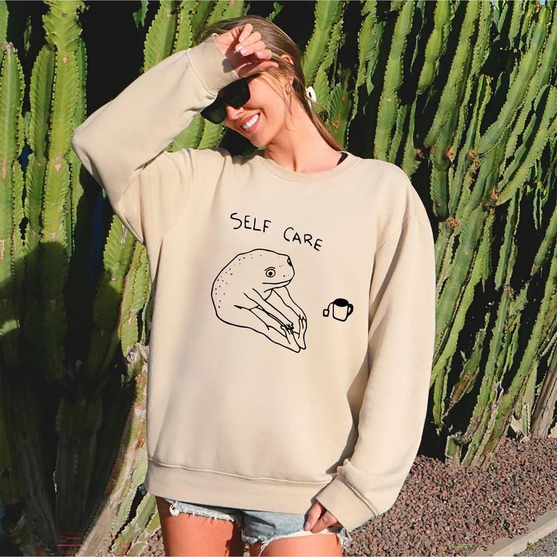 Self Care Frog, Positivity, Kindness, Mental Health, Sweatshirt T-Shirts, Hoodie | PrintMintTees.com