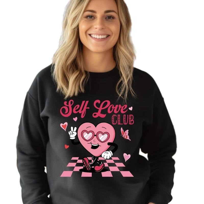 Self Love Club Crewneck Sweatshirt T-Shirts, Hoodie | PrintMintTees.com
