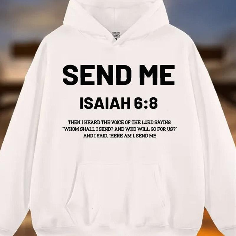Send Me Jesus God Christian Graphic Hoodie Fleece Fabric Casual Hooded Sweatshirt Trendy Tops Perfect Gift Shirt