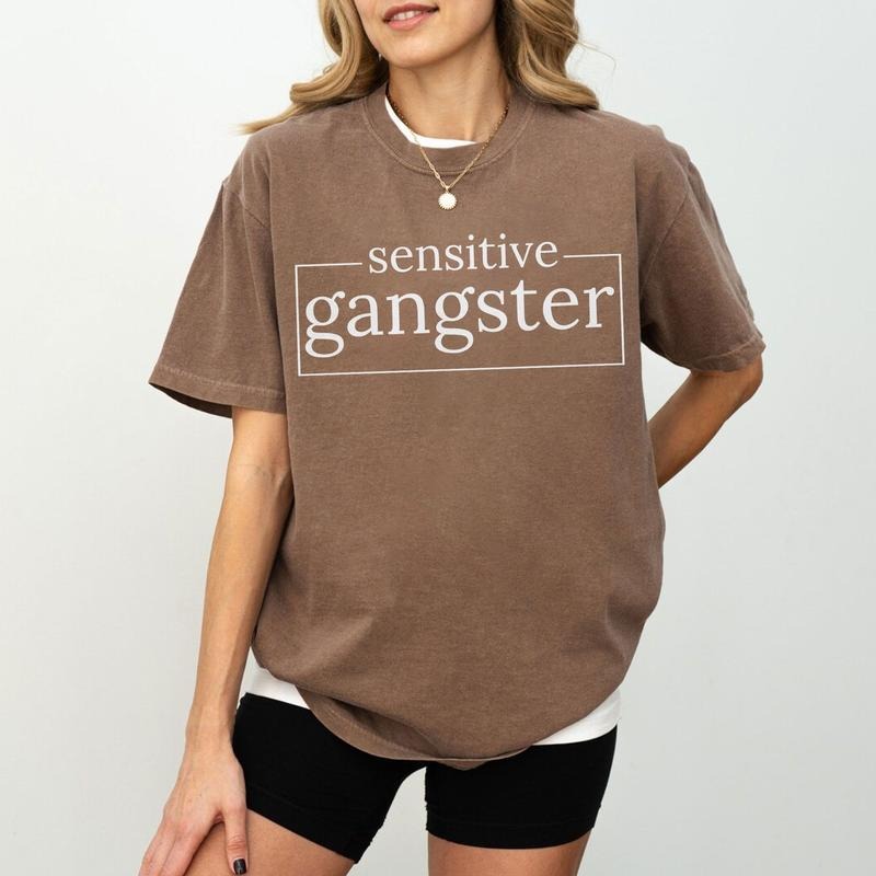Sensitive Gangster Tee, Sensitive Gangster T-Shirt, Womenswear Tops Summer Crewneck Hoodie Sweatshirt | PrintMintTees.com