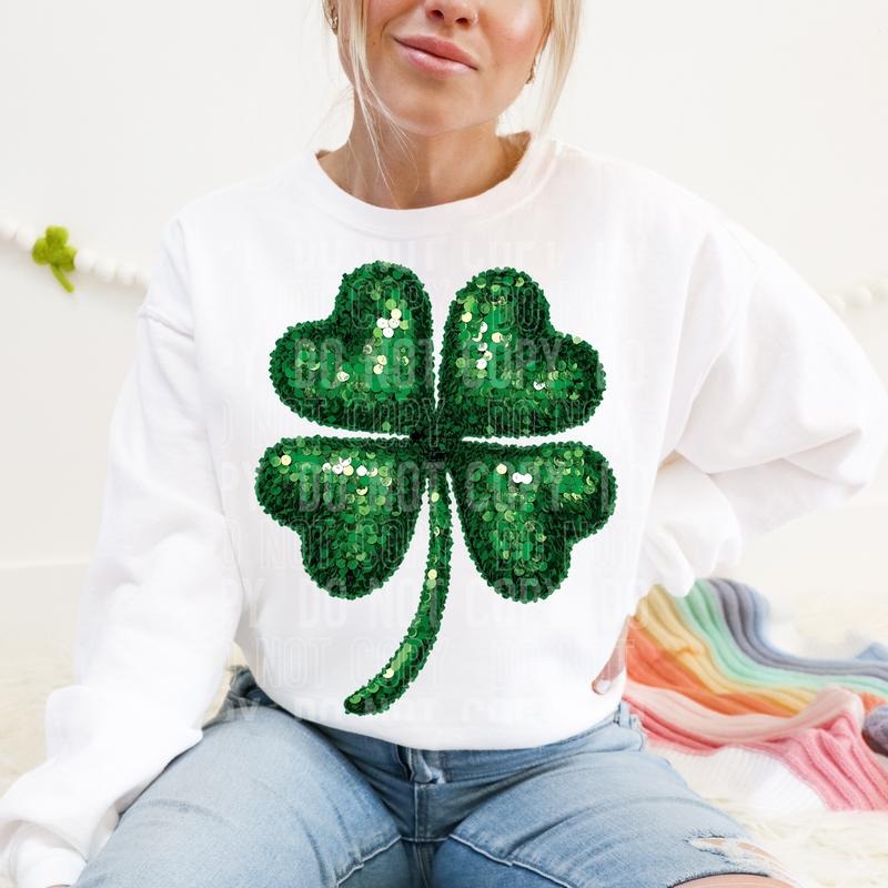Sequin Clover - DTF Transfer - THIS IS NOT A SHIRT Hoodie Sweatshirt | PrintMintTees.com
