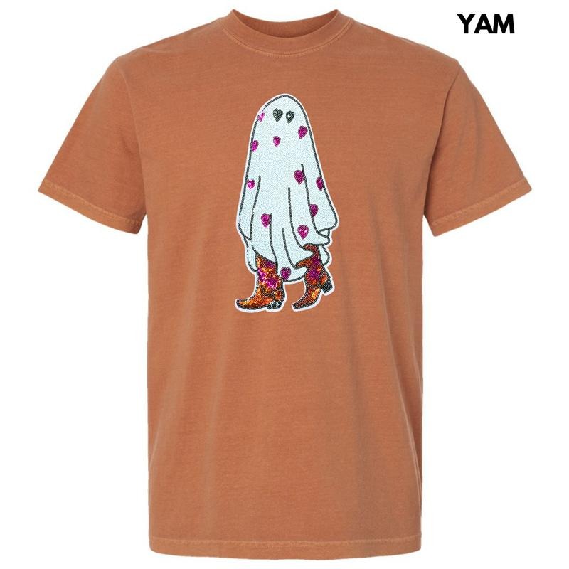 Sequin Cowgirl Ghost Patch Comfort Colors T-Shirt Hoodie Sweatshirt | PrintMintTees.com