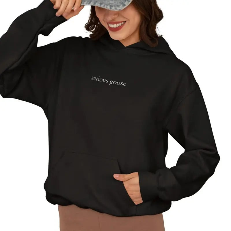 Serious Goose Embroidered Hooded Silly Goose Funny Shirt Long Sleeve Embroidered Gods Silliest Goose Funny Silly Goose University Viral Goose Shirt Regular Fit Streetwear Summer Clothes T-Shirts, Hoodie, Sweatshirt