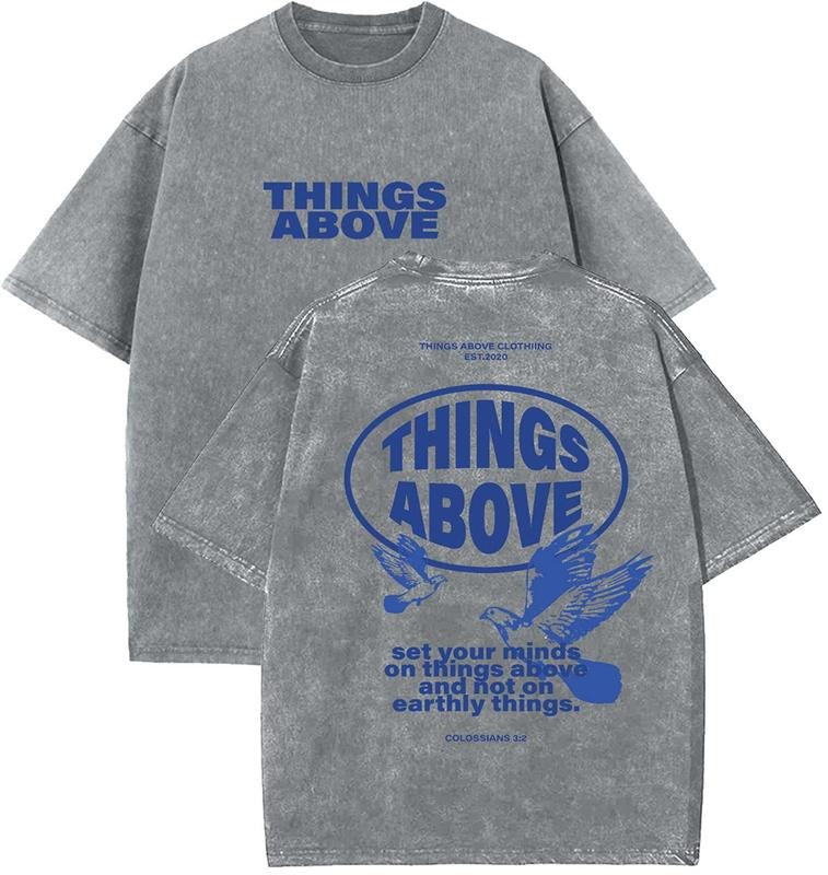Set Your Minds On Things Above Unisex Washed T-Shirt, Christian Tshirts, Vintage 90s Graphic Tee, Gift Top Womenswear...