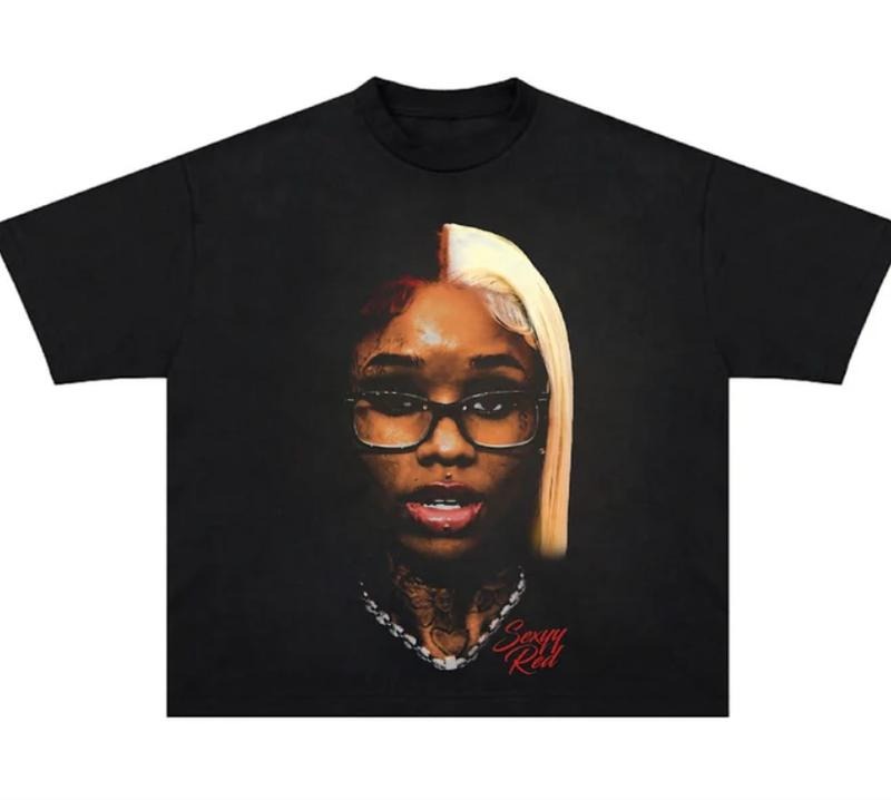 Sexyy Red Big Face Graphic T Shirt Cotton Fabric Hoodie, Sweatshirt | PrintMintTees.com