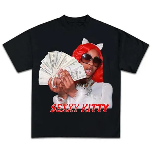 Sexyy Red T-shirt, Kittyyy Moneyy Shirt Cotton Fabric Hoodie, Sweatshirt | PrintMintTees.com