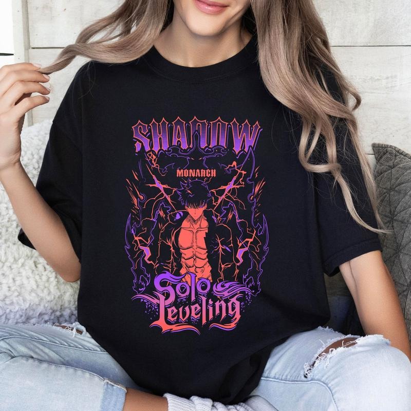 Shadow Solo Leveling Tshirt Crewneck Hoodie Comfort Cotton Sweatshirt | PrintMintTees.com