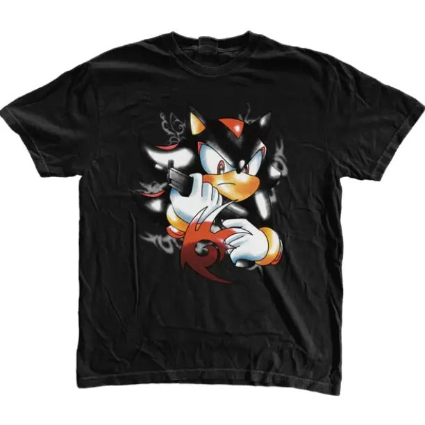 Shadow the Hedgehog Pump T-Shirt, Sonic Adventure Shirt, Unisex Vintage Graphic Tees Gothic Grunge Y2k Emo Scene Amity...