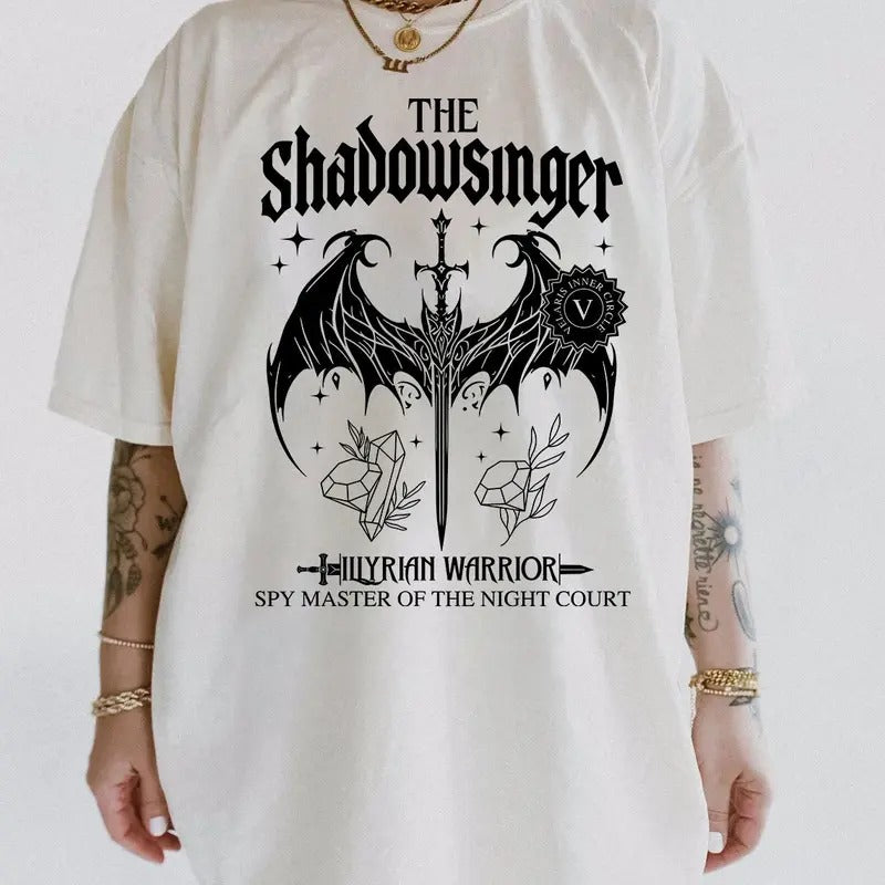 Shadowsinger Night Court Comfort Colors Shirt ACOTAR Fan Sarah J Maas Acotar Azriel Cassian Illyrian Bat Velaris Shirt Bookish Cotton T-Shirts, Hoodie, Sweatshirt