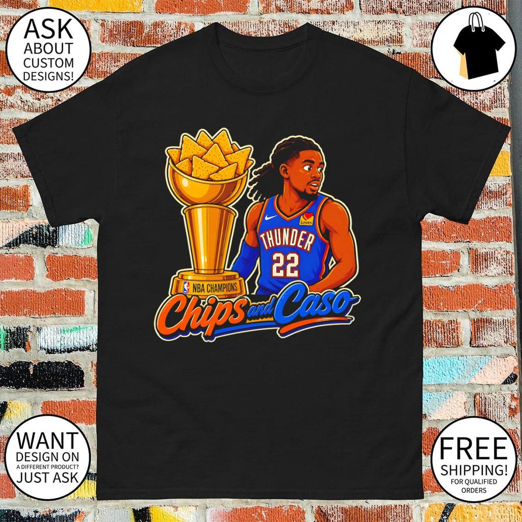 Shai Gilgeous-Alexander Oklahoma City Thunder Chips and Caso NBA Champions 2026 shirt