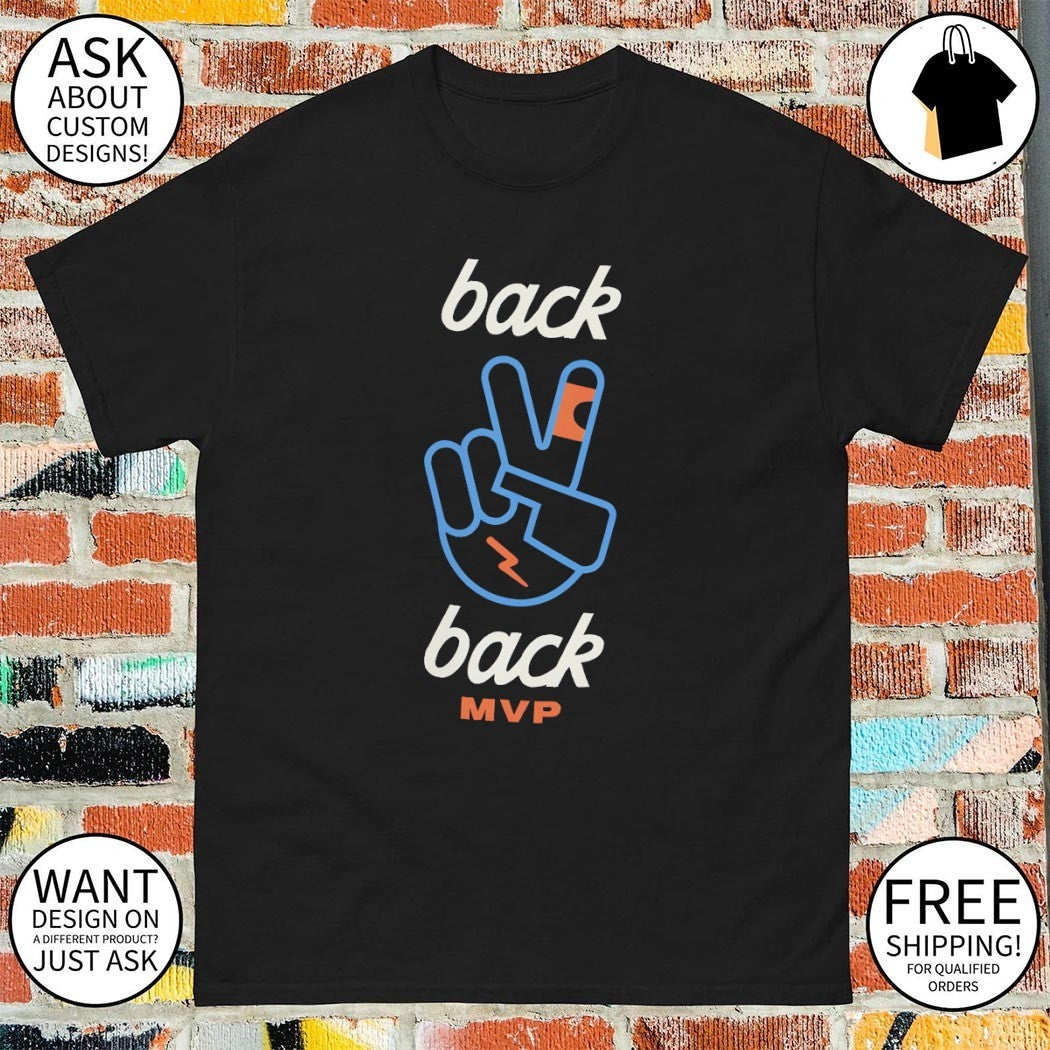 Shai Gilgeous-Alexander piece hand MVP Oklahoma City Thunder Basketball back 2 back NBA shirt