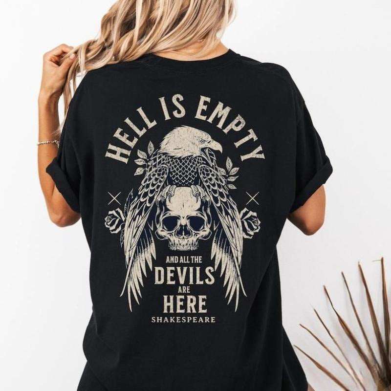 Shakespeare Shirt Hell Is Empty And All The Devils Are Here The Tempest Dark Academia Goblincore Grunge Goth Shirt Hoodie...