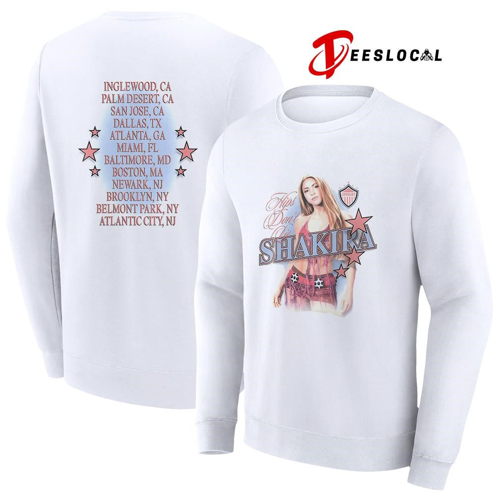 Shakira hips don’t lie cities graphic shirt