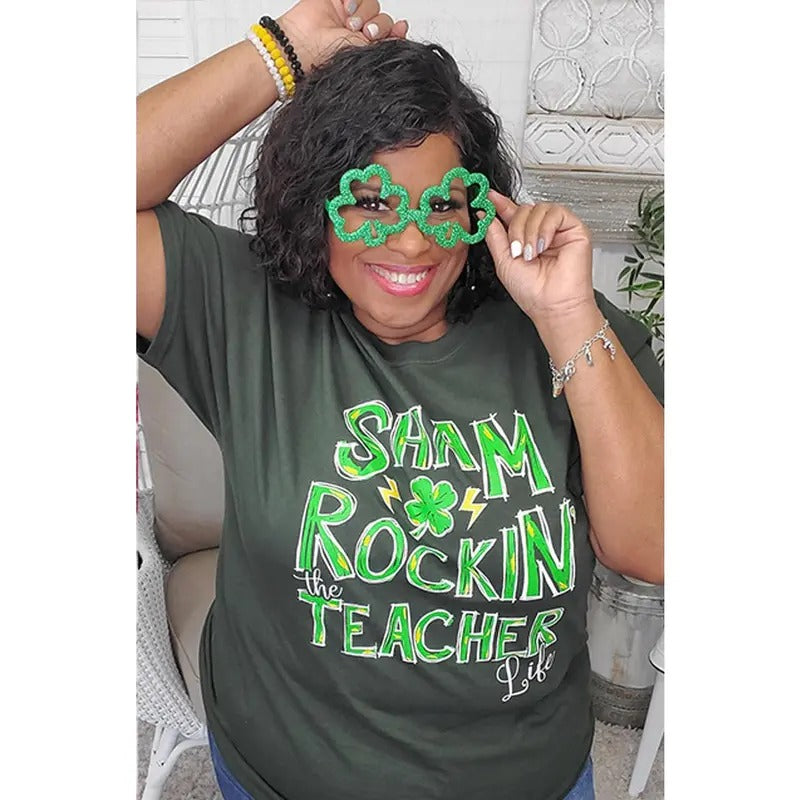 Sham Rockin the Teacher Life St. Patrick's Day T-Shirt Hoodie Sweatshirt | PrintMintTees.com