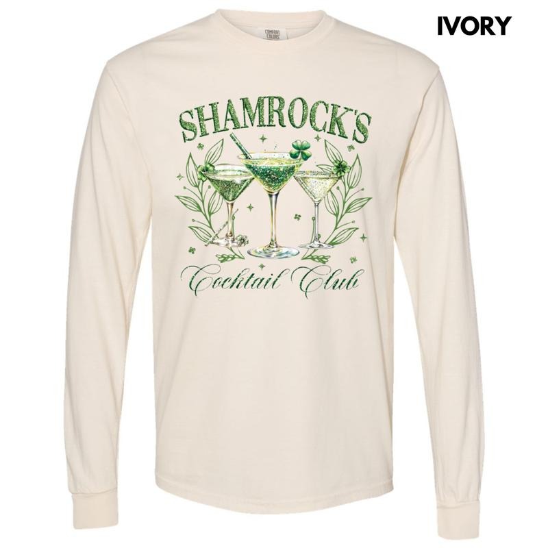 Shamrock Cocktail Club Long Sleeve Comfort Colors T-Shirt Hoodie Sweatshirt | PrintMintTees.com