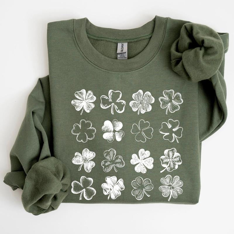 Shamrock Doodles, Retro St Patrick's Day Sweatshirt Shirt Hoodie | PrintMintTees.com