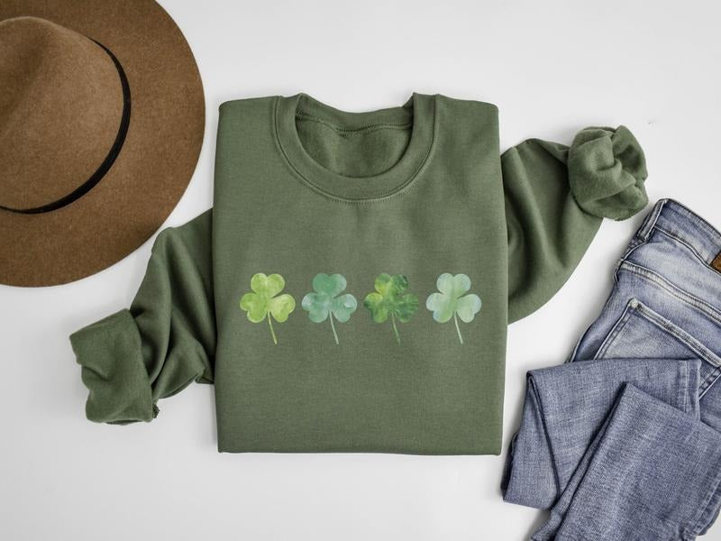 Shamrock Sweatshirt, St. Patrick's Day Sweatshirt, Lucky Clover, Lucky Irish Sweatshirt, St. Patrick Crewnecks, St...